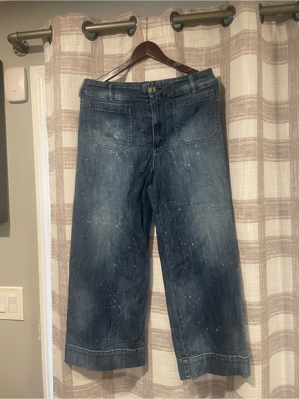 Pilcro Ultra-high Rise Cropped Wide-Leg Jeans